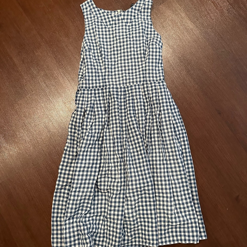 Blue & white gingham dress